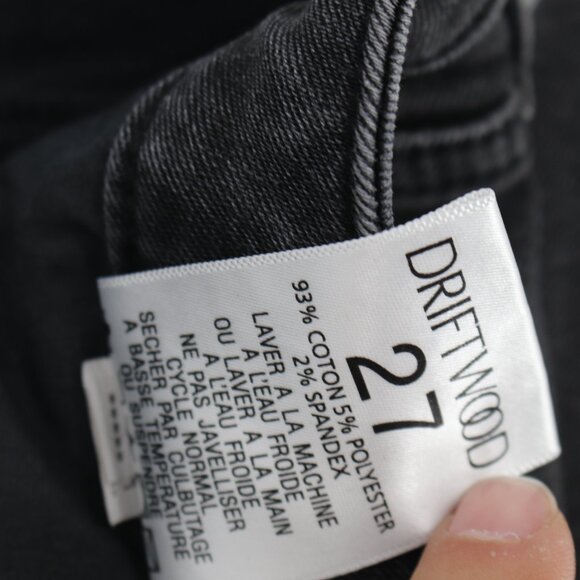 Driftwood Jeans Womens 27 Gizelle Embroidered Floral Crop Mid Rise Black Denim - Picture 13 of 13